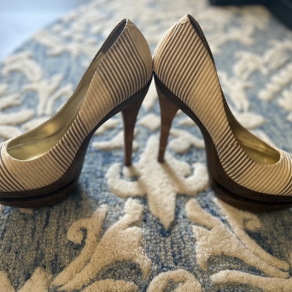 Jessica Simpson Colie Wood Platform Heels Size 10 - Picture 2 of 14